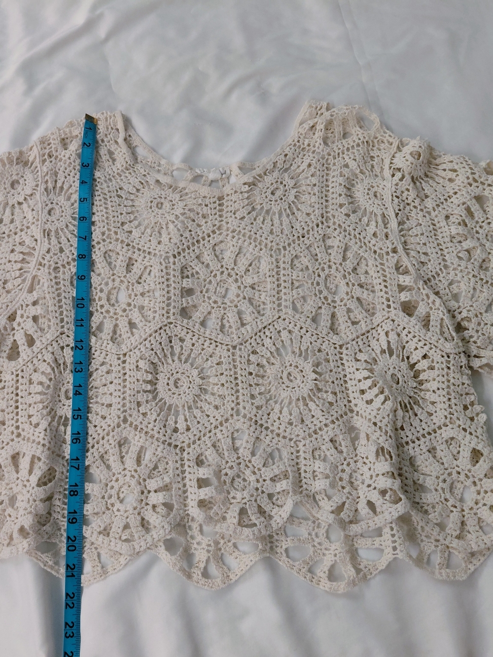 Crochet Lace Women's Top in Cream